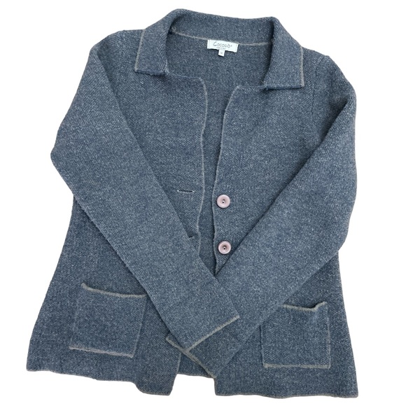 Cocogio Wool Blend Knit Jacket Shacket Blazer Made in Italy Long Sleeves Size M - Picture 3 of 6